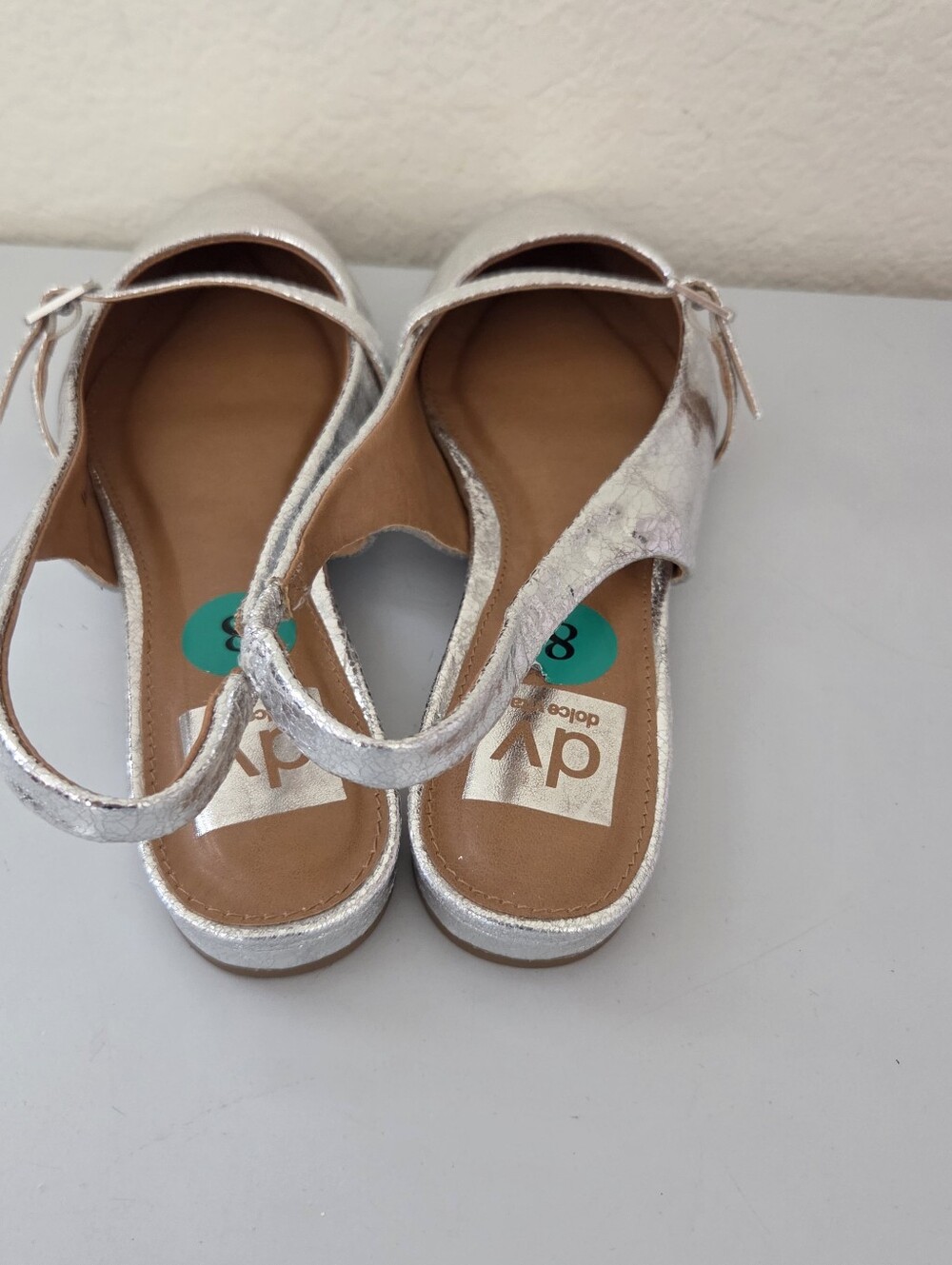 Dolce Vita Carder Slingback Silver Metallic Flats - Picture 3 of 8